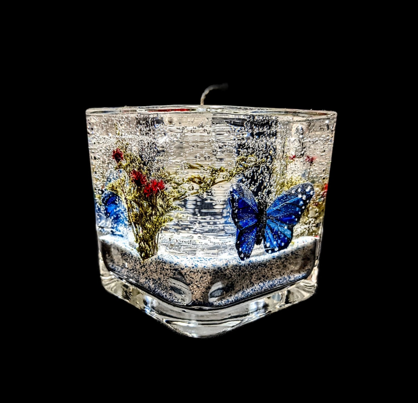 Small Square Butterfly Candles
