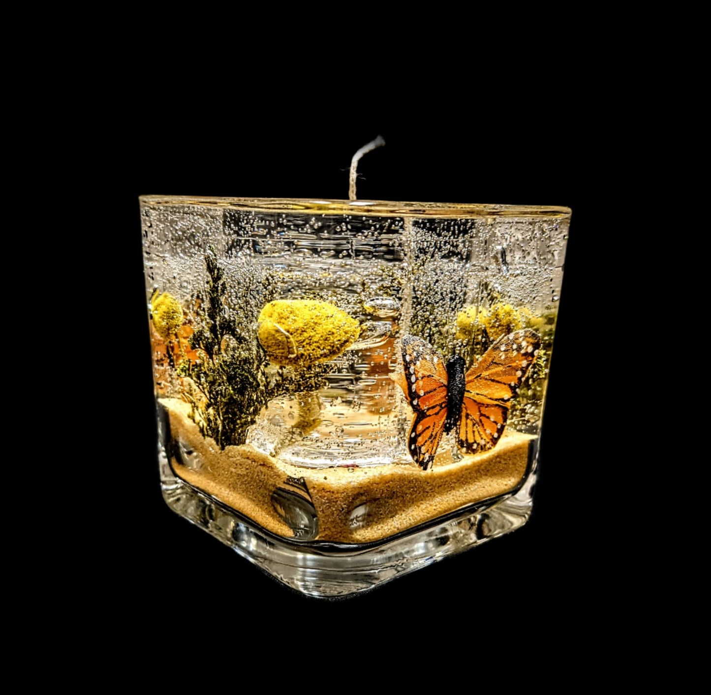 Small Square Butterfly Candles