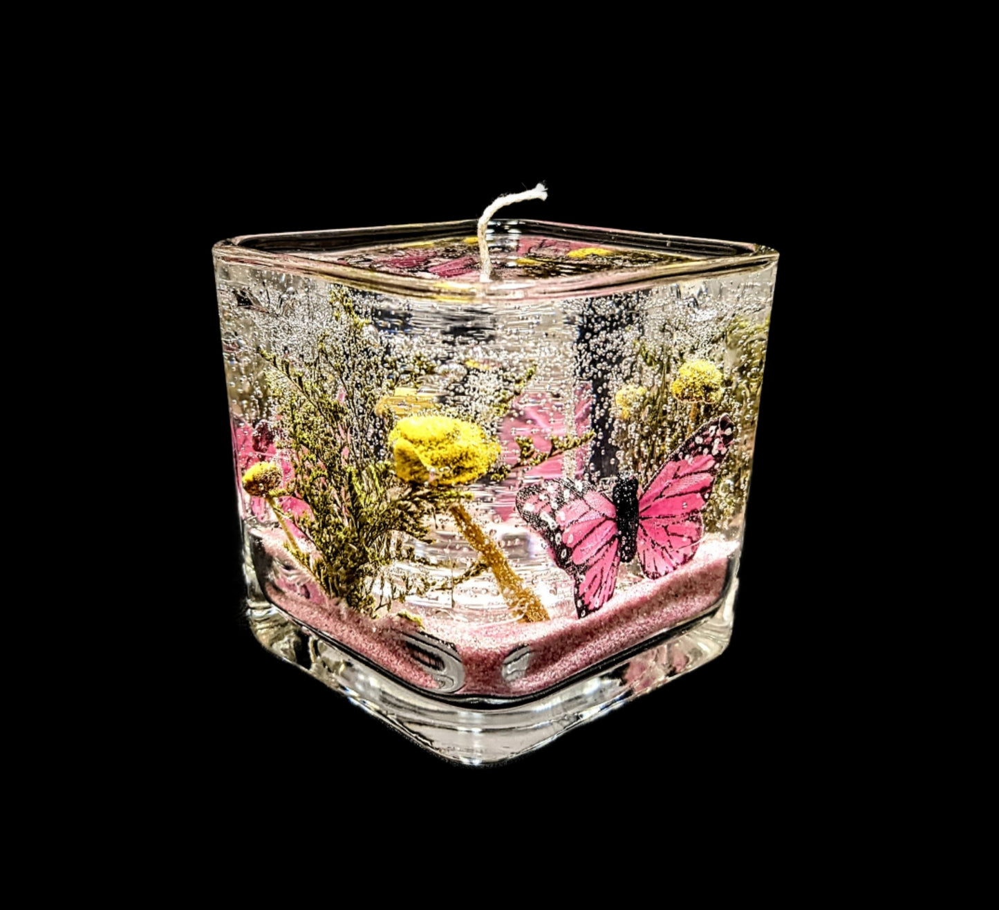 Small Square Butterfly Candles