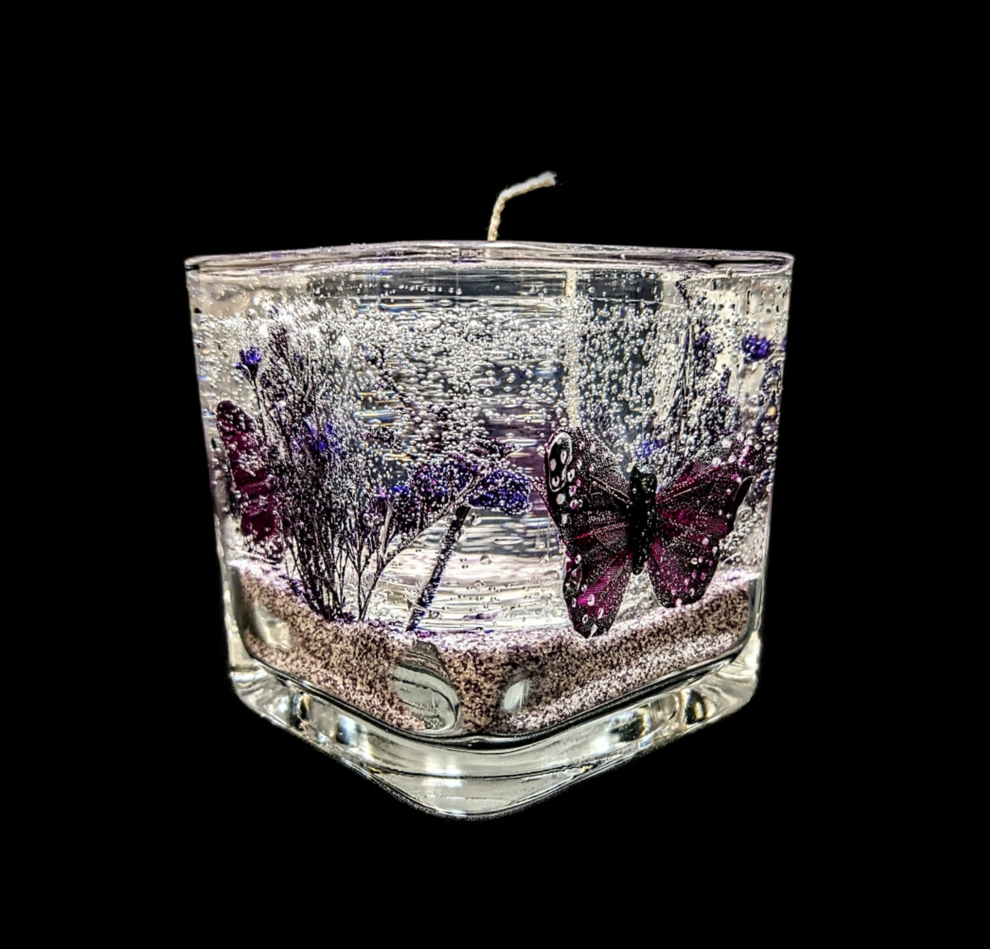 Small Square Butterfly Candles