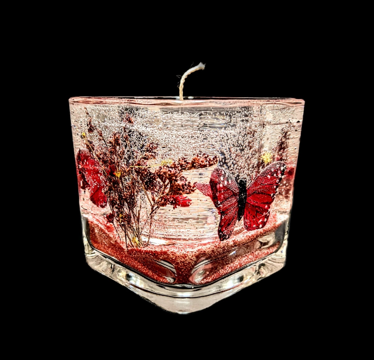 Small Square Butterfly Candles