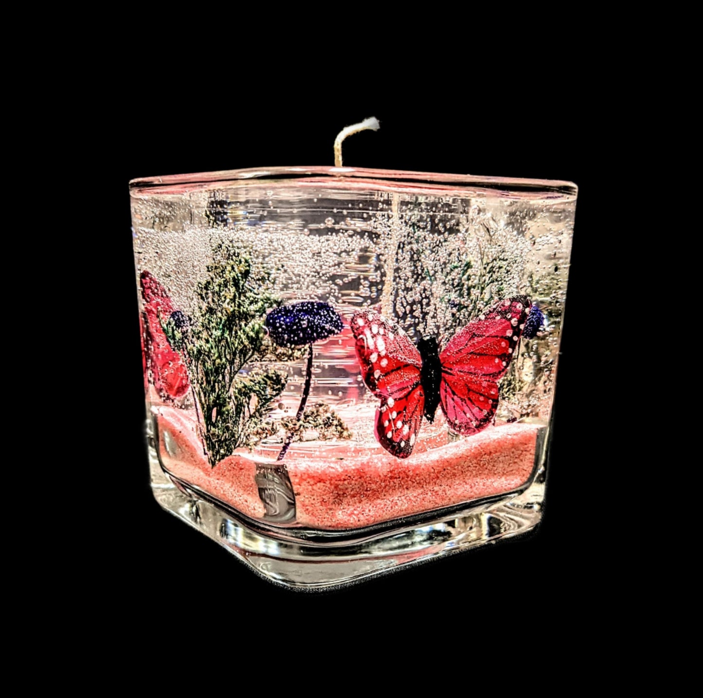 Small Square Butterfly Candles